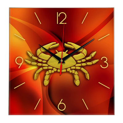 Часы настенные "Знаки зодиака" Золотой Рак 2 Декор для дома, подарок