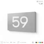 Табличка с номером 59 на дверь квартиры, для офиса, кабинета, аудитории, склада, серая 120х70 мм, Айдентика Технолоджи