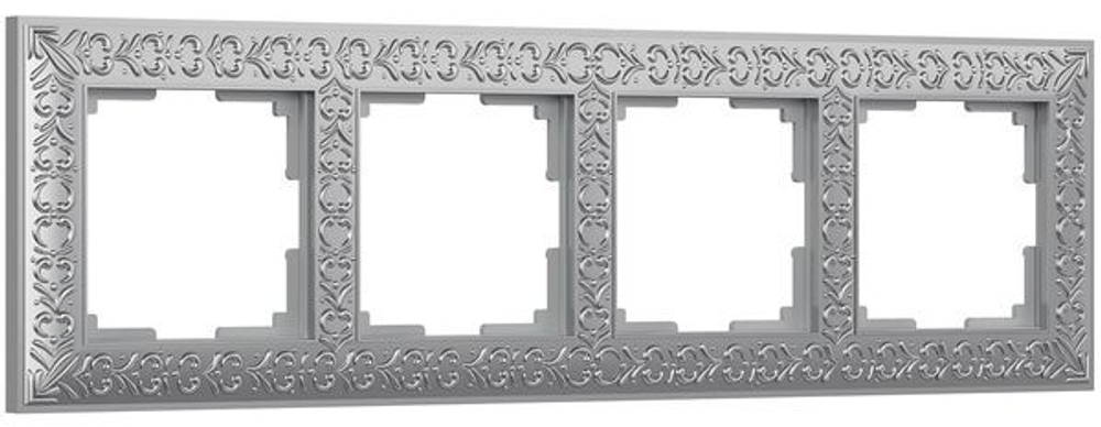 Рамка на 4 поста (матовый хром)