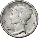 USA 1 Dime 1917 – Mercury Dime (Philadelphia Mint)