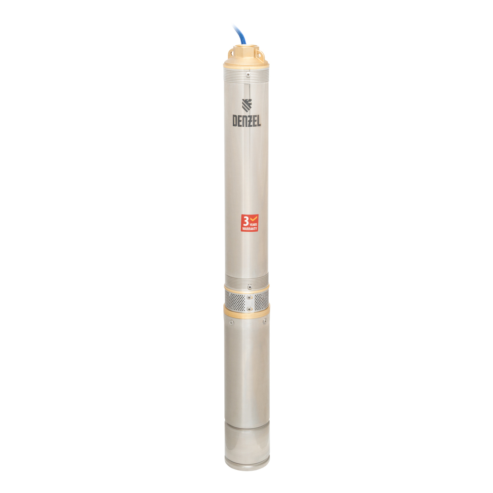 Скважинный насос DWC-4-80, центробежный, диаметр 4", 1500 Вт, 5700 л/ч, напор 80 м Denzel