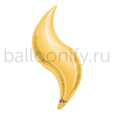 Фольгированная фигура, Зигзаг 10"/25CM W X 28"/71CM H Металлик Gold