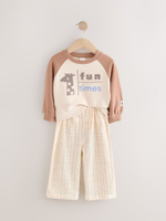 Толстовка и брюки в комплекте для девочки Next E54-929, Песочный, Кремовый