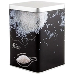 Банка жестяная с крышкой, Рис, квадратная, 1,0 л