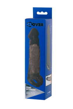 Насадка на пенис XLover by TOYFA, для увеличения размера, TPE, черная, 19.5 см