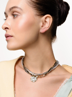 Колье "Pearl hematite coin bicolor"