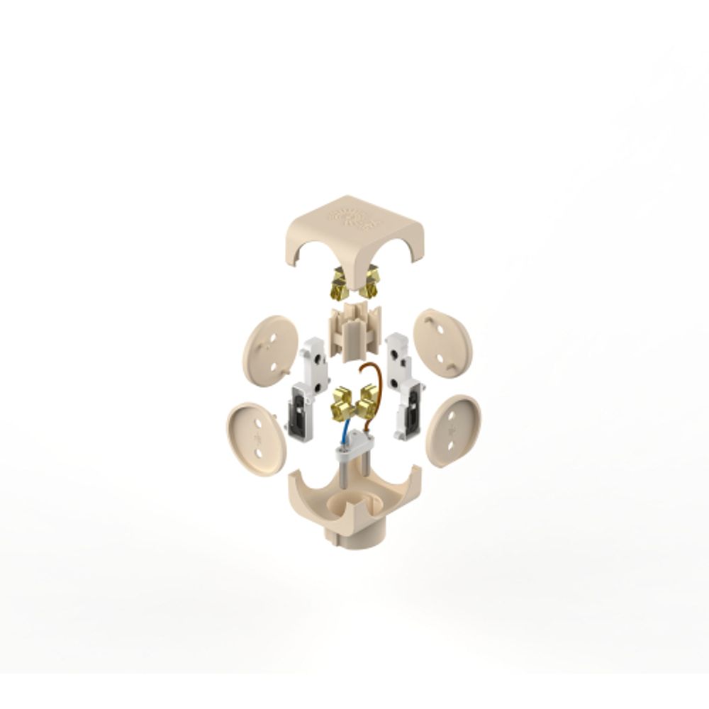 Разветвитель электрический ЭРА SP-4-I на 4 розетки без заземления 16А слоновая кость