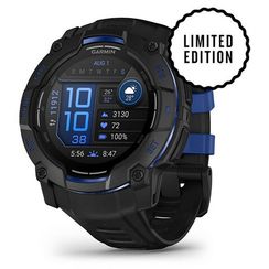 Умные часы Garmin Instinct 3 Amoled 50 mm Black with Black/Bolt Blue Band (010-03020-03)