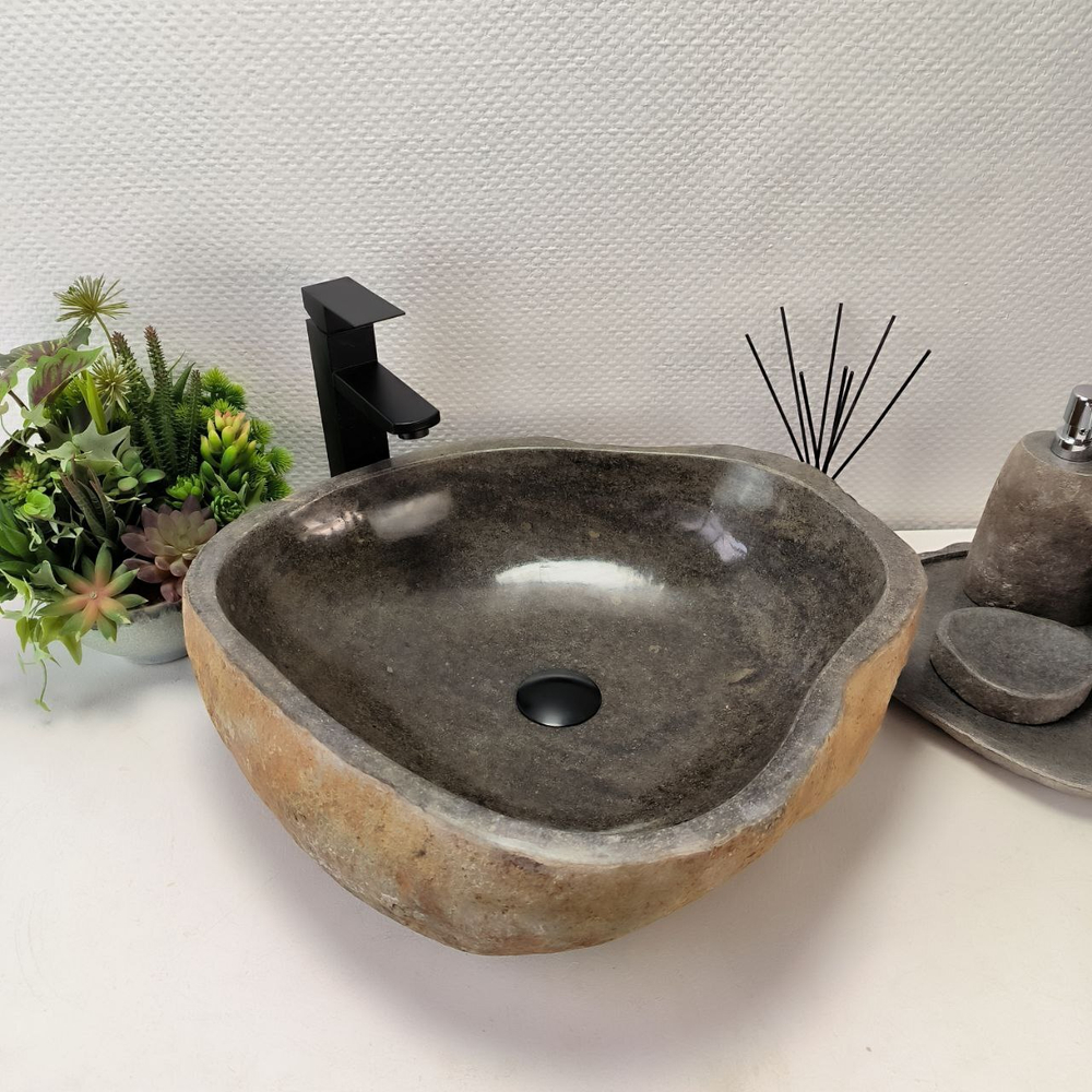 Раковина из речного камня RS-63363 (53*48*15) 0123