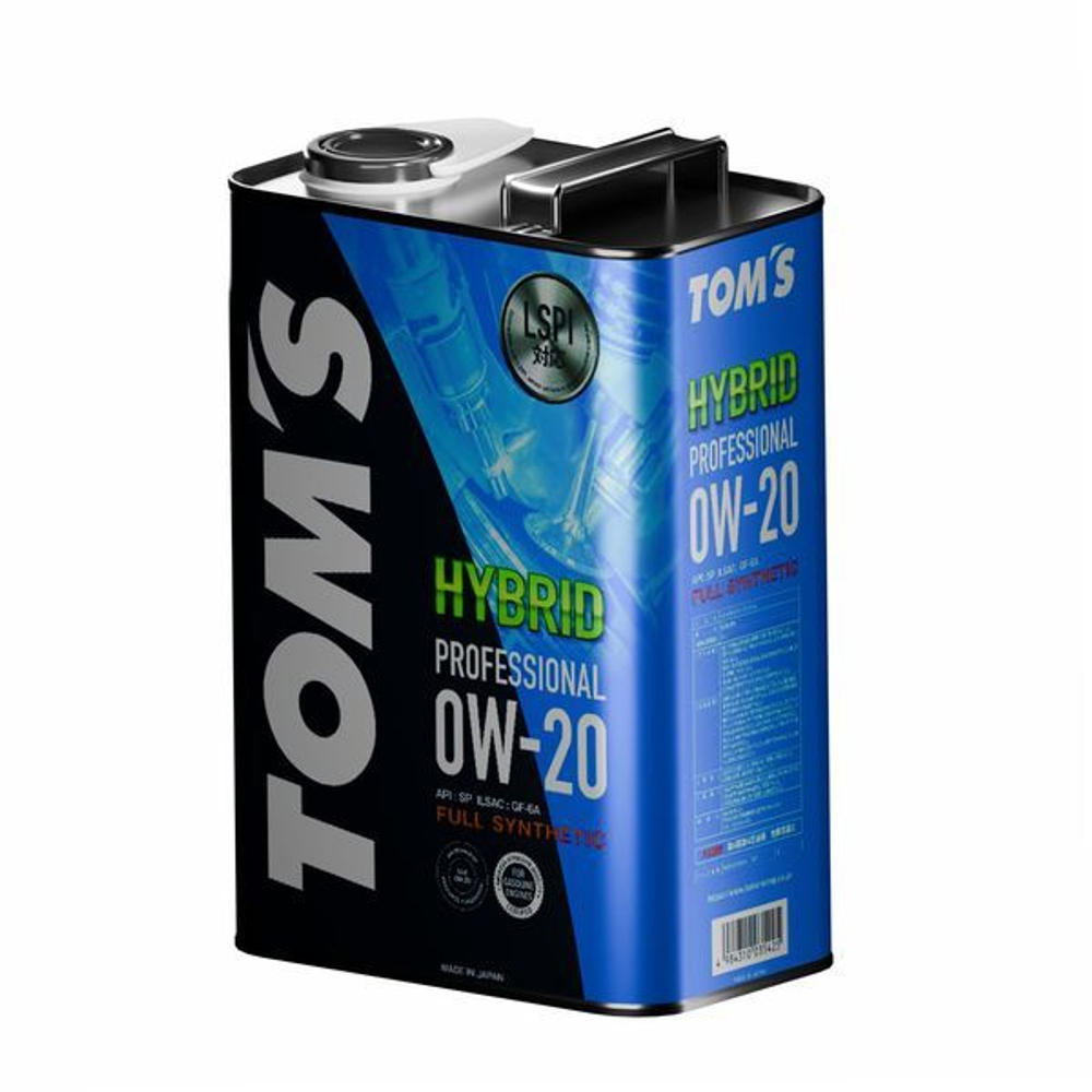 Масло моторное TOM`S PROFESSIONAL 0w20 SP GF-6A 4L Hybrid 00410TP02004R