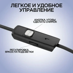 Эндоскоп для смартфона автомобильный водонепроницаемый, жесткий провод, 5,5 мм камера, видеокамера с подсветкой USB для смартфона Android, MAC, для PC,Type-C 2 метра