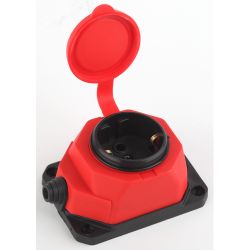 Колодка ЭРА K-1e-RED-IP44 каучуковая с заземлением 1 розетка 16A IP44 красная