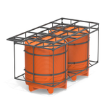 Емкости в кассетах для перевозки воды и жидких удобрений, КАС Полимер-Групп V 5000 КАС двойная с полным сливом* 10000 л. вертикальная (4430x1980x2434см;оранжевый) - арт.559074