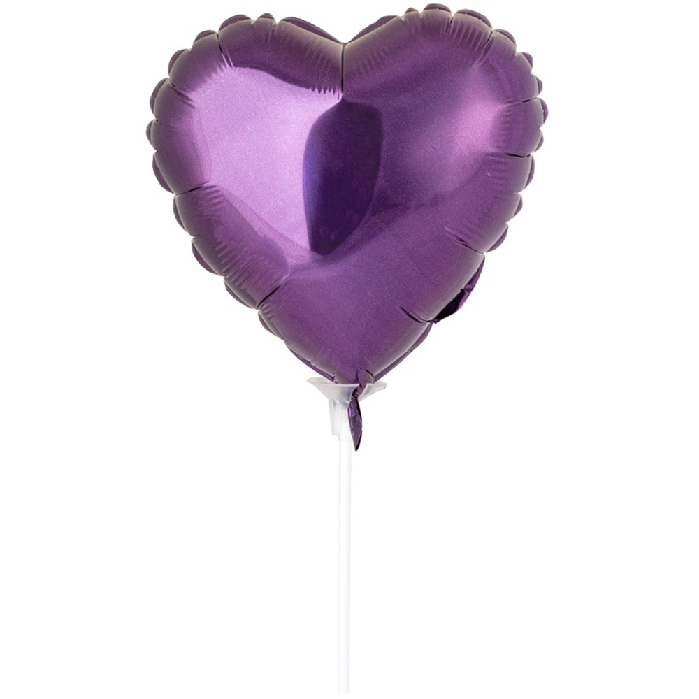 Шар фольгированный Сердце 23 см (Фиолетовый)