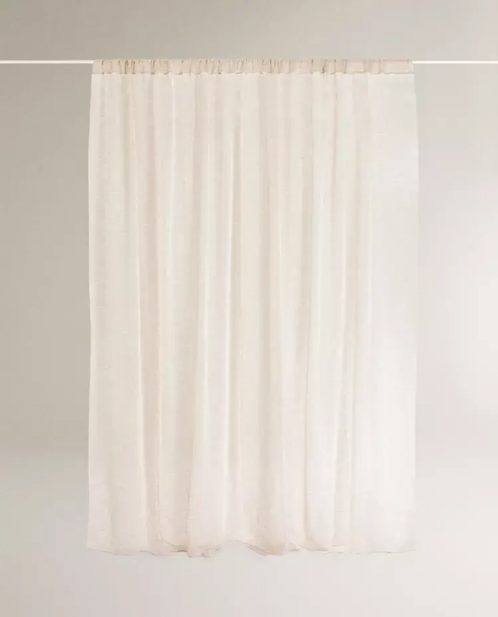 ZARA HOME ПОЛУПРОЗРАЧНАЯ ШТОРА ДВОЙНОЙ ШИРИНЫ, СВЕТЛО-БЕЖЕВЫЙ