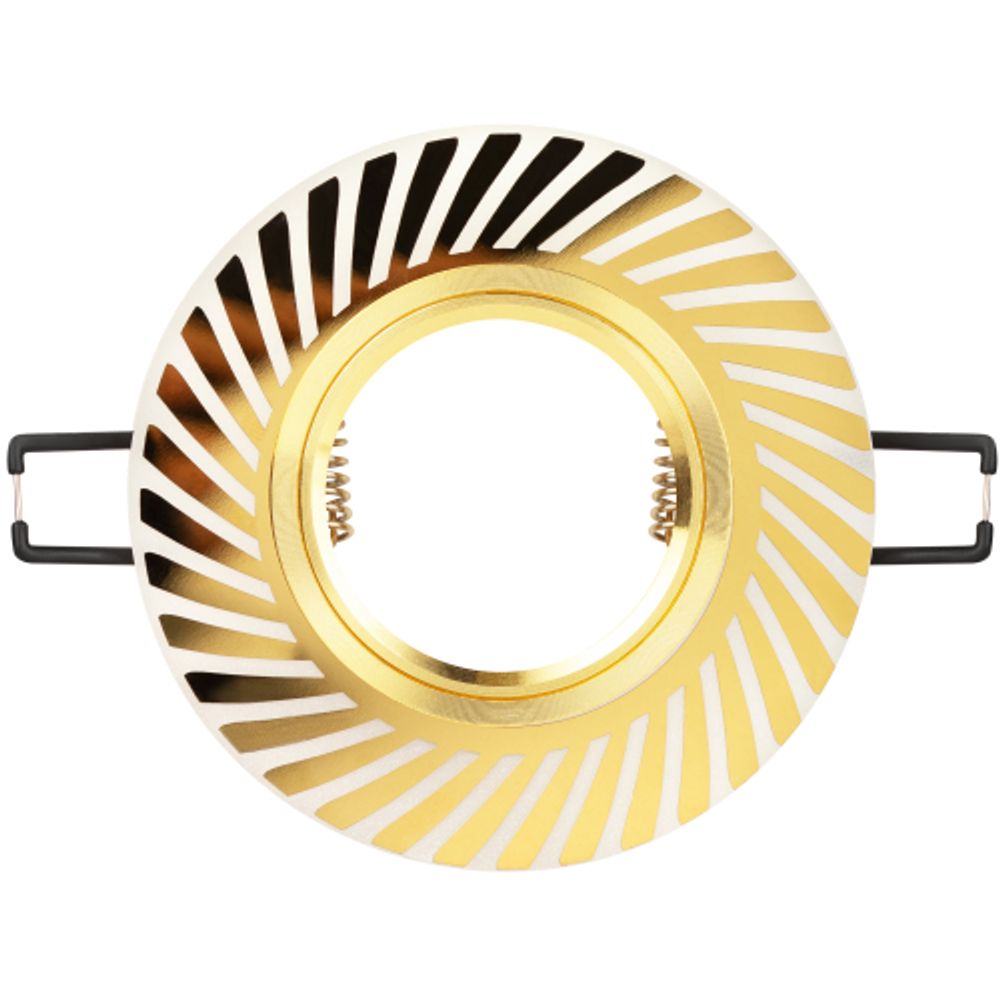 DK LD39 WH/GD /1 Светильник ЭРА декор cо светодиодной подсветкой MR16, белый/золото | Встраиваемые LED светильники