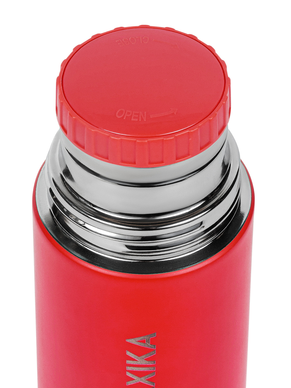 Термос Relaxika 101 (0,75 литра), красный (стикерпак "Альпинизм")