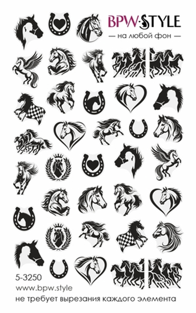 BPW.Style Слайдер-дизайн Лошади подковы черный, 3250