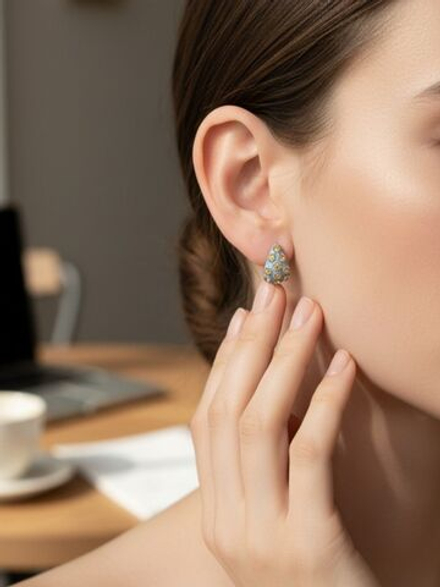 Серьги конго с эмалью