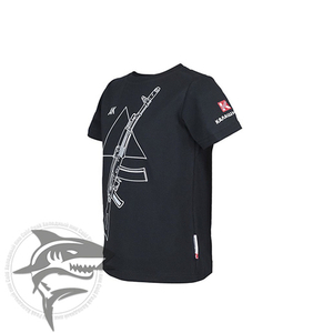 Футболка детская с коротким рукавом, принт “АК Автомат” (черная)