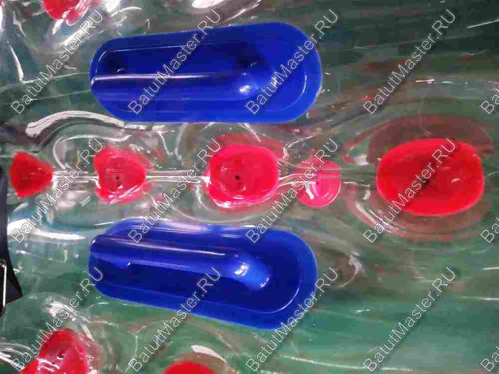 Бампербол «Прозрачный» с красными держателями, ПВХ, диаметр 1 м