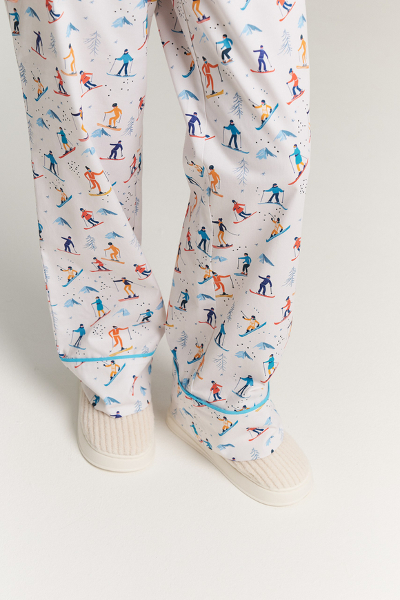 Брюки с кантом из сатина - лыжники