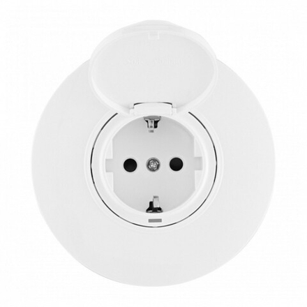 Розетка с заземлением и шторкой, с крышкой Arte Milano SET08-1 SET08-1-41-1 white