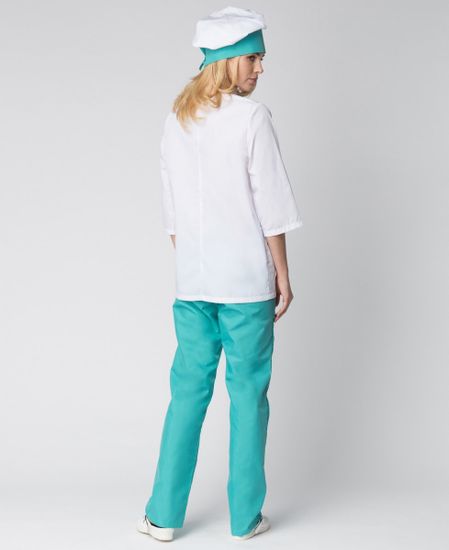 Костюм женский "Шеф" (белый/бирюза)