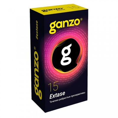 Презервативы GANZO Extase, точечно-ребристые, 15 шт