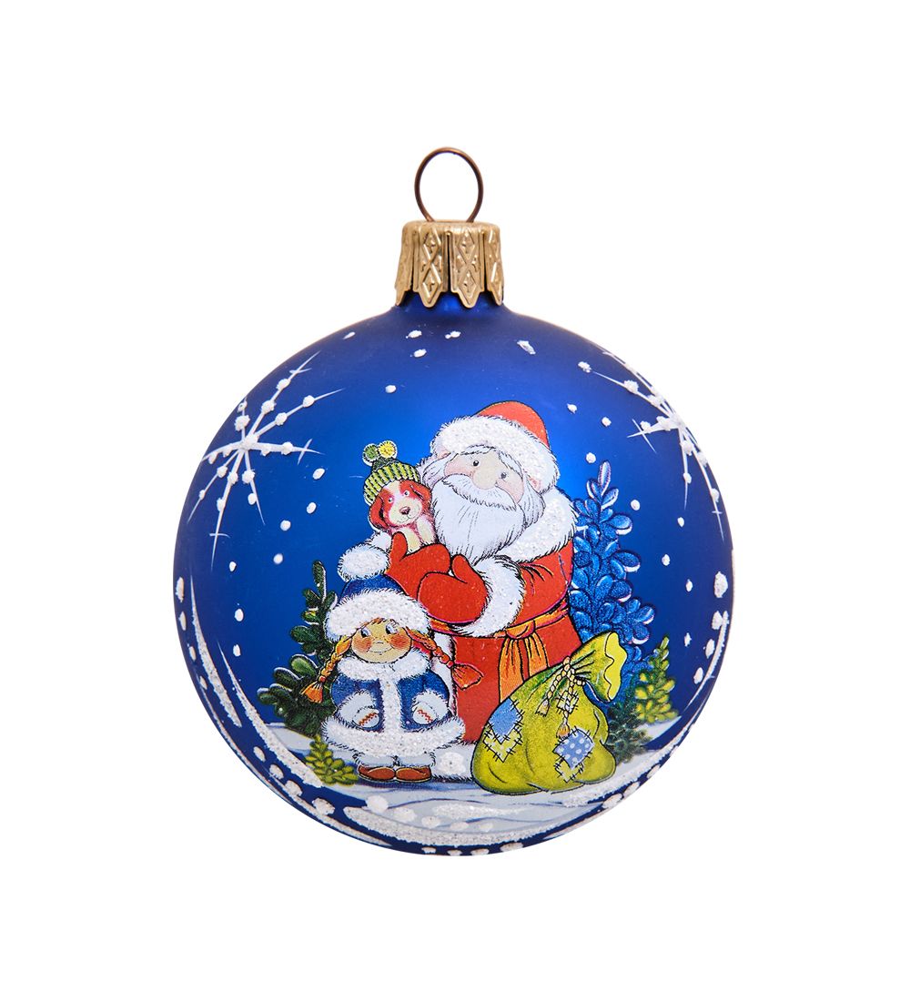 НФШ-1123/3 Ел. украшение Шар «Дед Мороз и Снегурочка» 65 мм
