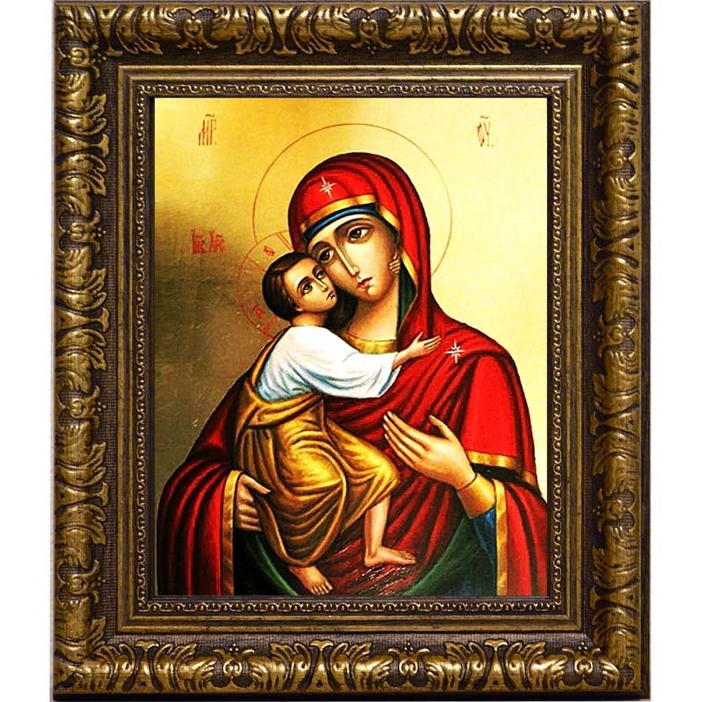 Феодоровская икона Божьей Матери на холсте.