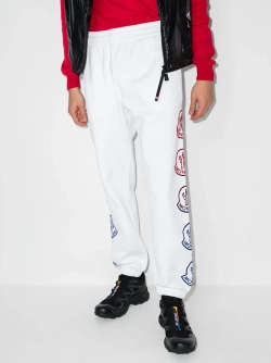 Спортивные штаны Moncler Logo-Flocked Zip Up