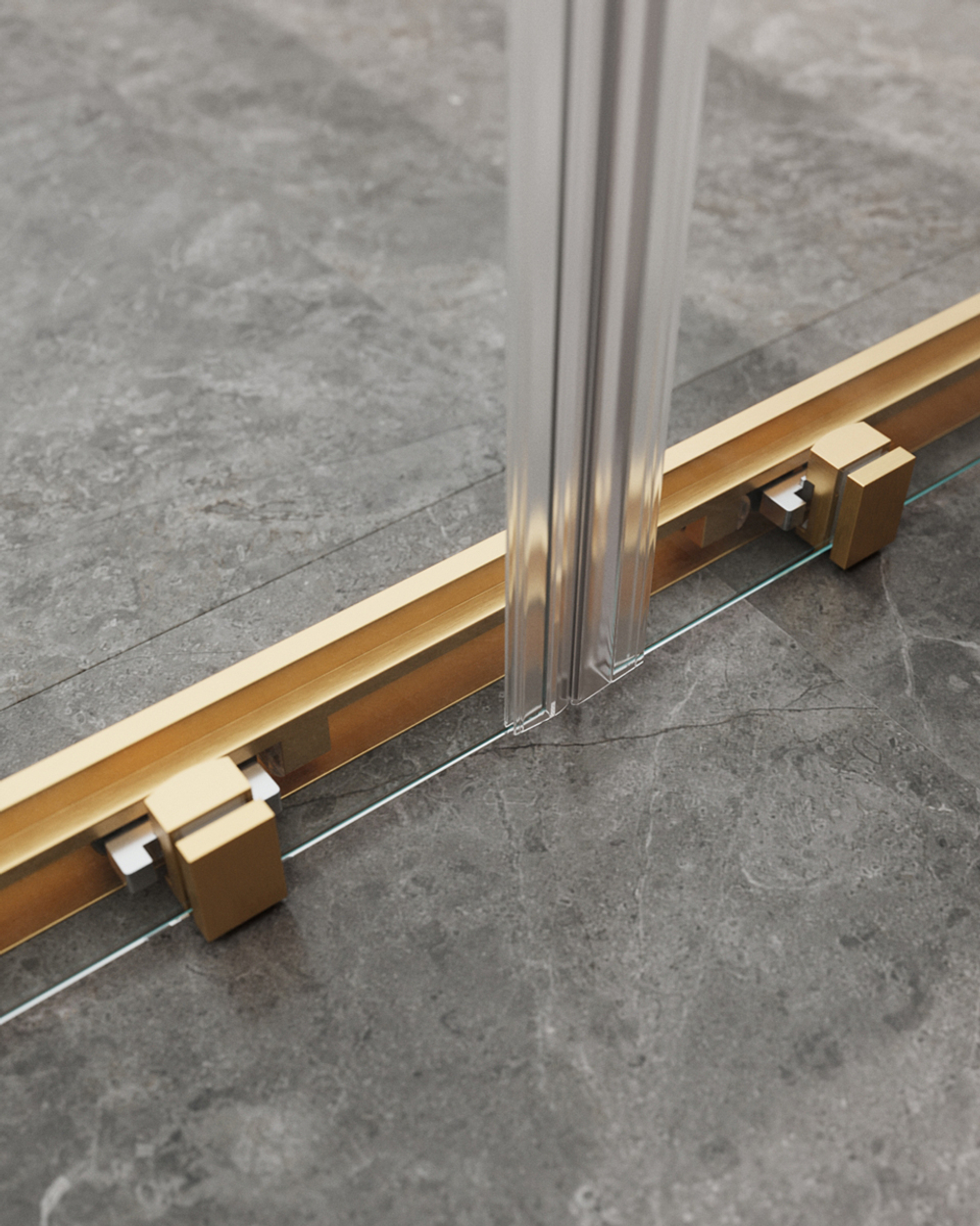 Душевой уголок Cezares MOLVENO-AH-2/2-170/90-C-BORO-IV, 170х90х195, профиль брашированное золото, прозрачное стекло