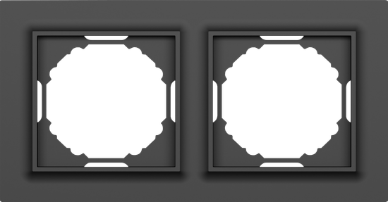 Рамка 2-я,  Wave матовый карбон,  серия A07