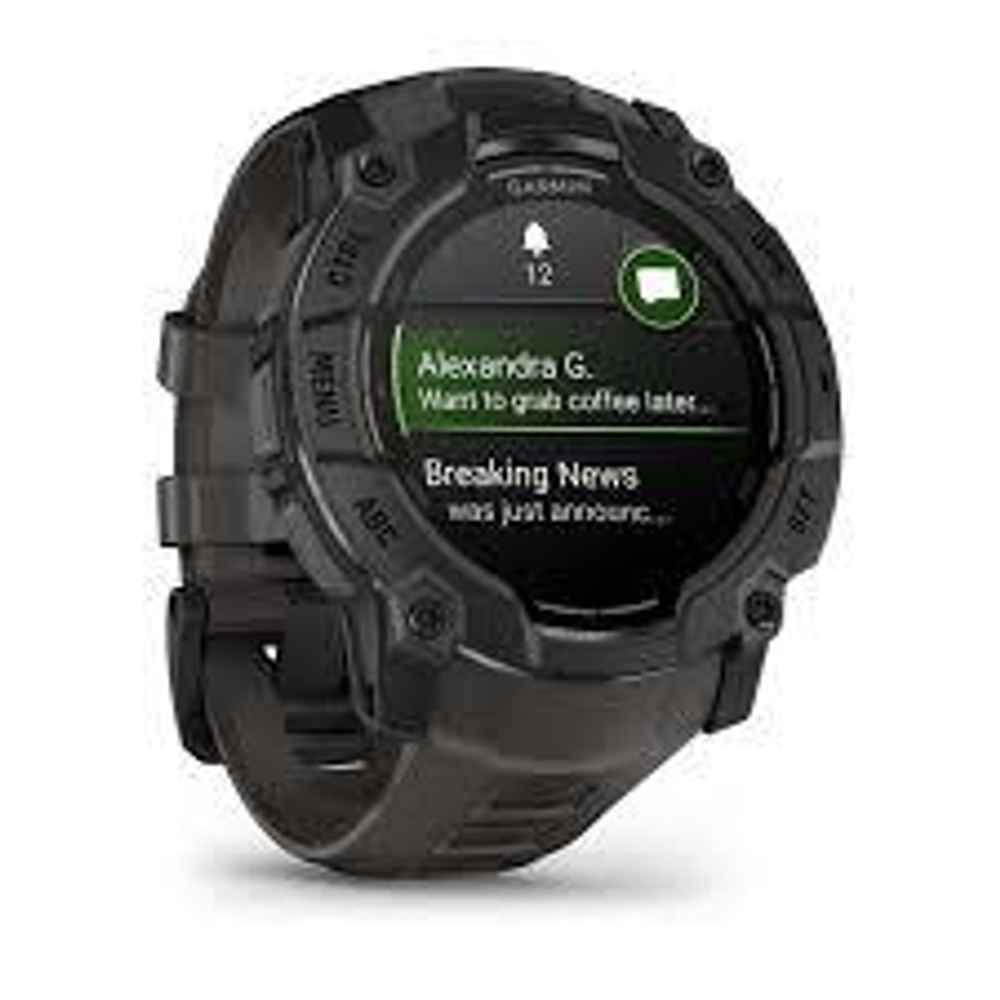 Смарт-часы INSTINCT 3, AMOLED, 50 mm, Black with Charcoal, черный силиконовый браслет, 010-03020-00