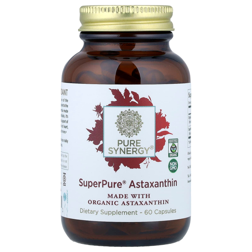 Pure Synergy, SuperPure, астаксантин, органический экстракт, 60 капсул
