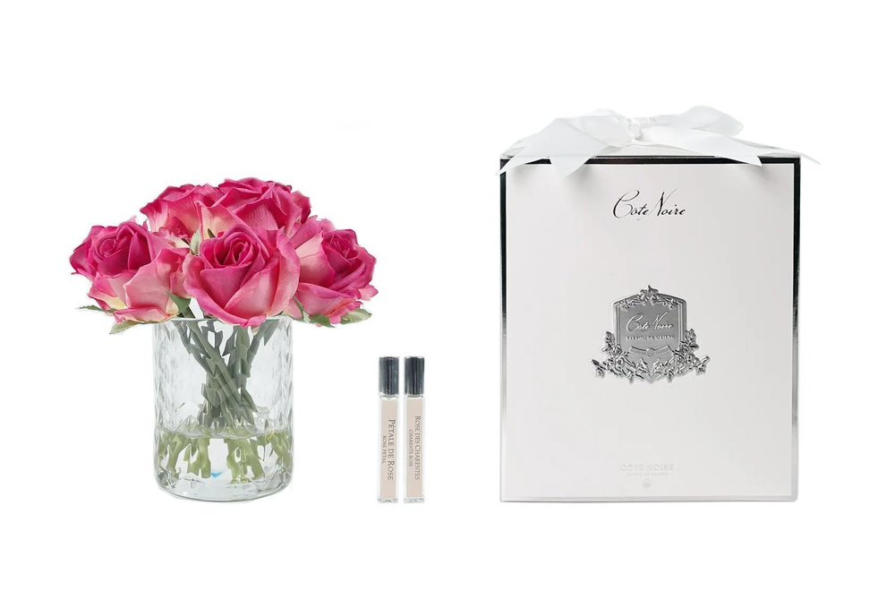 Букет роз ароматизированный и 2 спрея по 10мл Cote Noire Herringbone Clear Magenta ярко-розовый