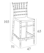 Стул прозрачный полубарный Siesta Contract Chiavari Bar 65, прозрачный