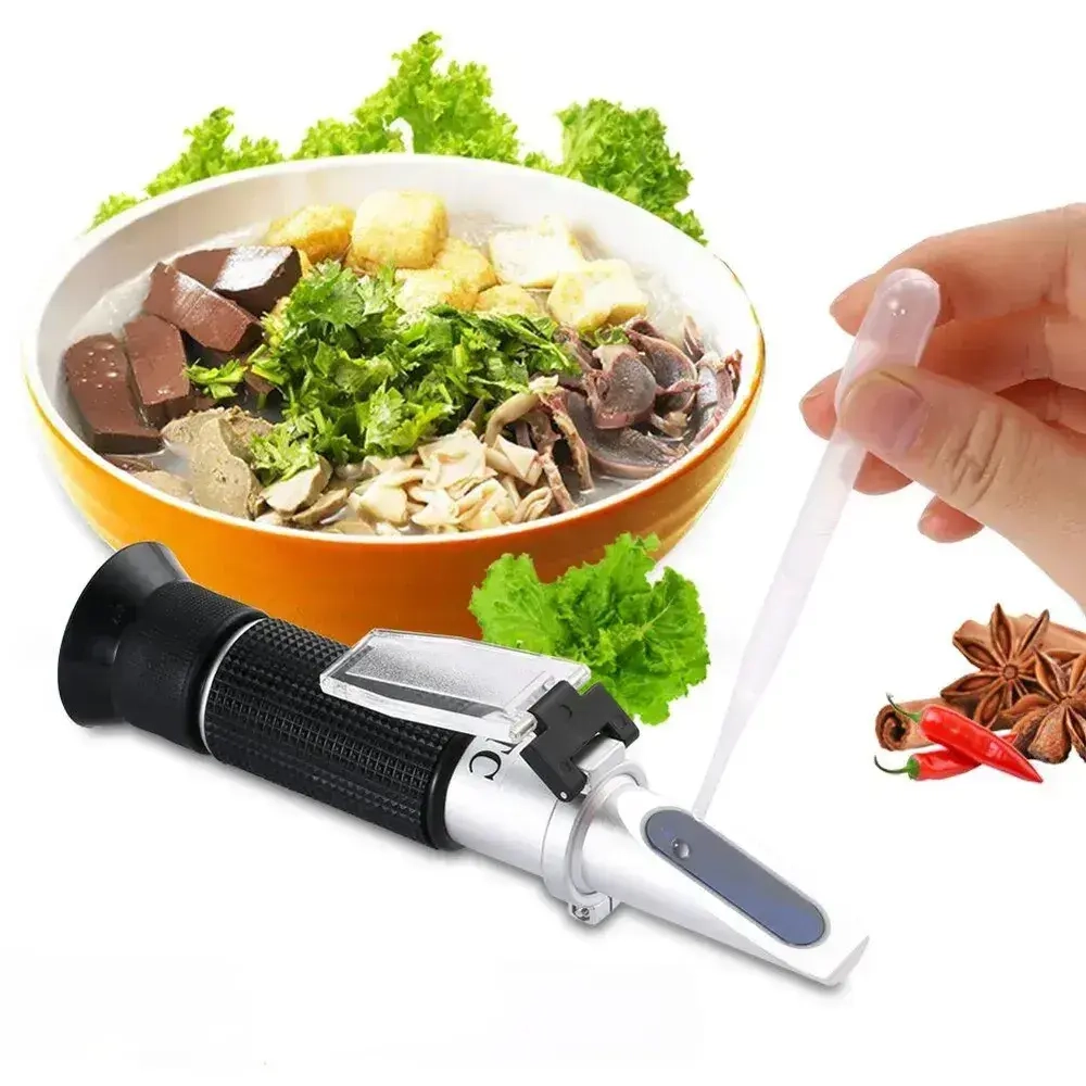 Рефрактометр для растворов соли: Соль 0-100% Удельная масса 1.000-1.070 Smartron ATC пластиковый футляр для хранения