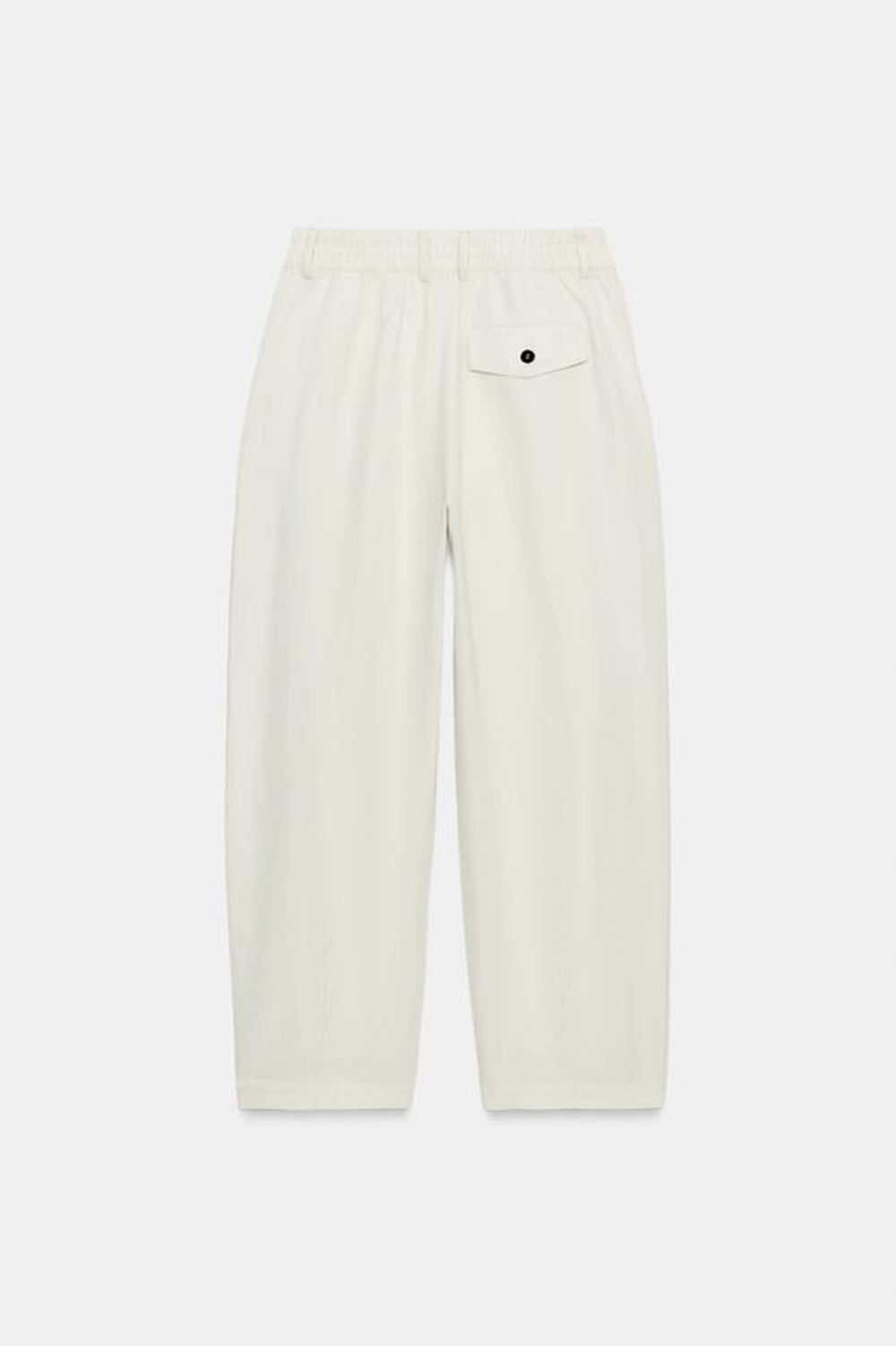 ZARA БРЮКИ-ДЖОГГЕРЫ ИЗ СМЕСОВОГО ЛЬНА С ЗАЩИПАМИ — ZW COLLECTION, ПЕСОЧНЫЙ