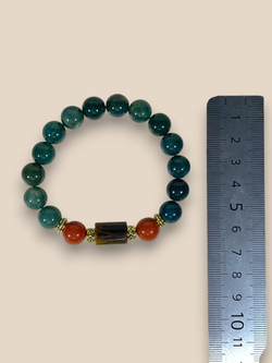 Браслет для Козерога, агат, яшма и тигровый глаз