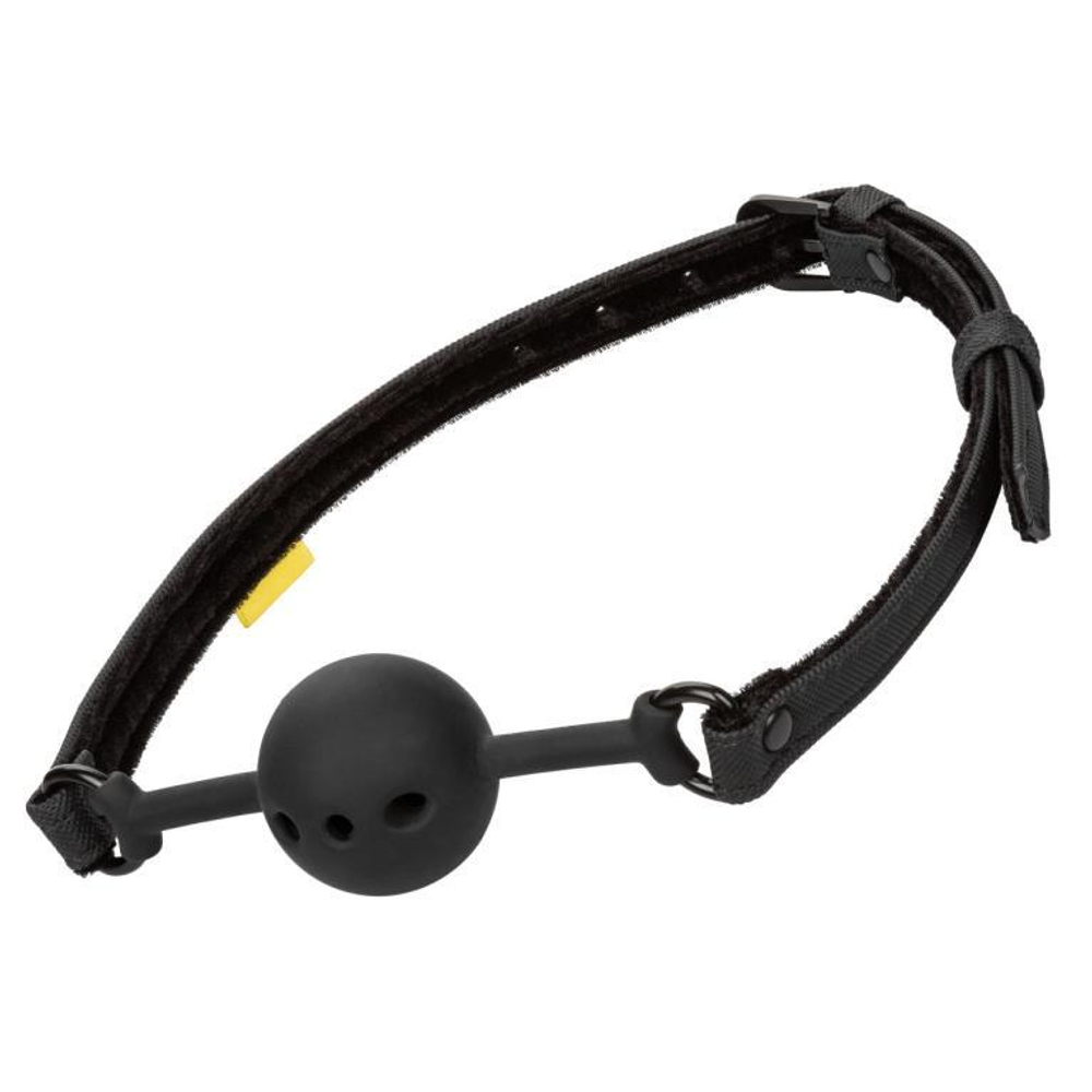 Черный силиконовый кляп-шар Breathable Ball Gag (Цвет: черный)