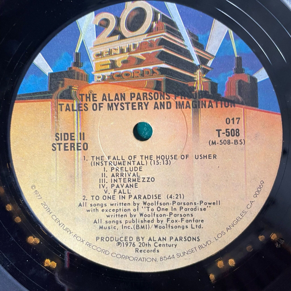 Винтажная виниловая пластинка LP The Alan Parsons Project Tales Of Mystery And Imagination (USA 1976)