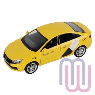 МОДЕЛЬ МАШИНЫ 1/24 LADA VESTA ТАКСИ ЖЕЛТЫЙ