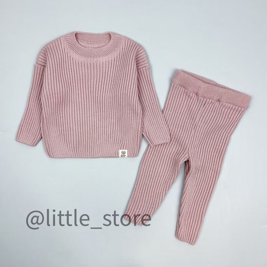 Комплект вязаный, Пудра