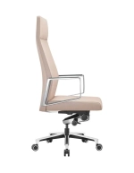 Кресло руководителя Бюрократ JONS/BEIGE бежевый кожа крестовина алюминий