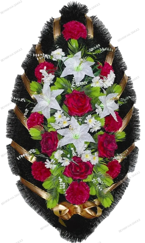Траурный венок из искусственных цветов «Стандарт №13» (90 см)