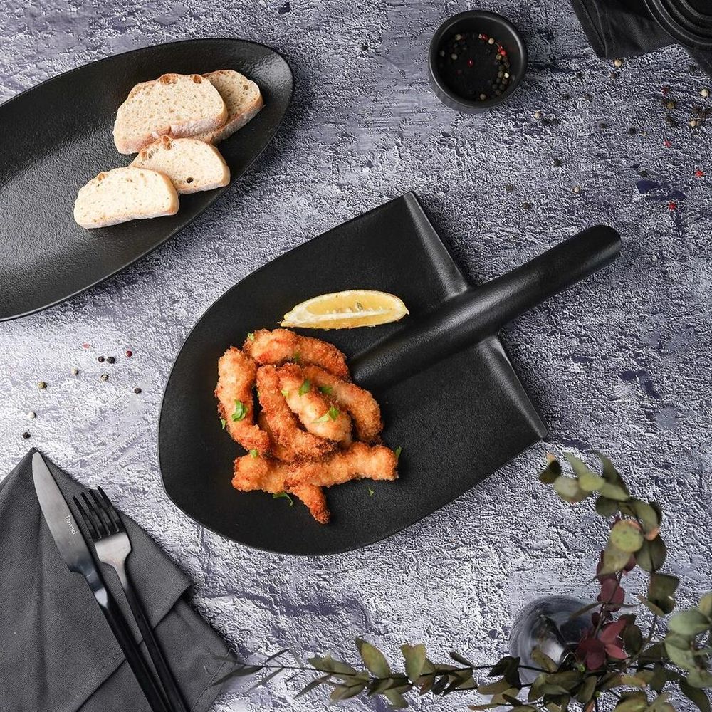Блюдо "Лопата" 35,5*20*3,6 см черное Black Raw Stellar P.L. Proff Cuisine [1]
