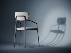 Стул Ror, Round, велюр, черный/серый