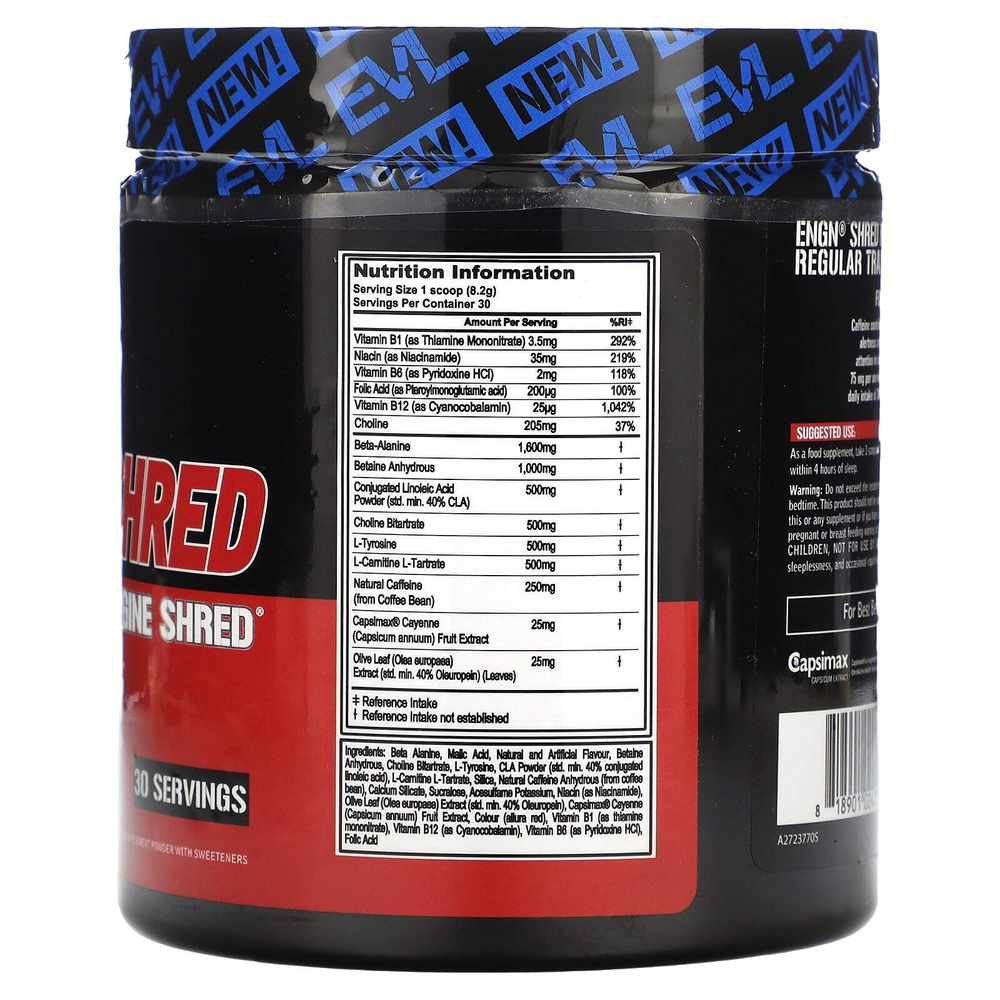 EVLution Nutrition, ENGN Shred, предтренировочный комплекс, со вкусом фруктового пунша, 246 г (8,68 унции)